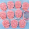 Creative Halloween Skull Cookie Molds DIY Cookie Cutting Mold Flip Sugar Pressing Baking Tools Halloween Party Biscuit Making