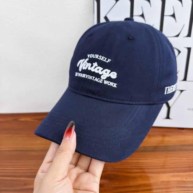 Side letter embroidered baseball cap new cap women's face small versatile soft top baseball cap men and women