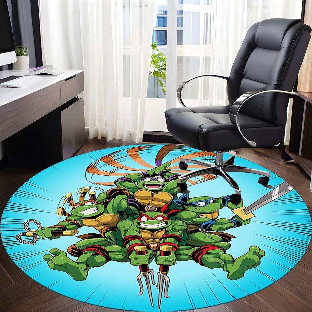 1pc TMNT Stickers Chair Carpet for Office, Indoor Non-Slip Polyester Fiber Carpet, Machine Washable, Durable Construction yy251205134