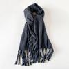 High-End Soft Loose Beard Knitted Scarf For Women In Winter With Wool Korean Style Solid Color Atmosphere Warm Scarf Shawl
