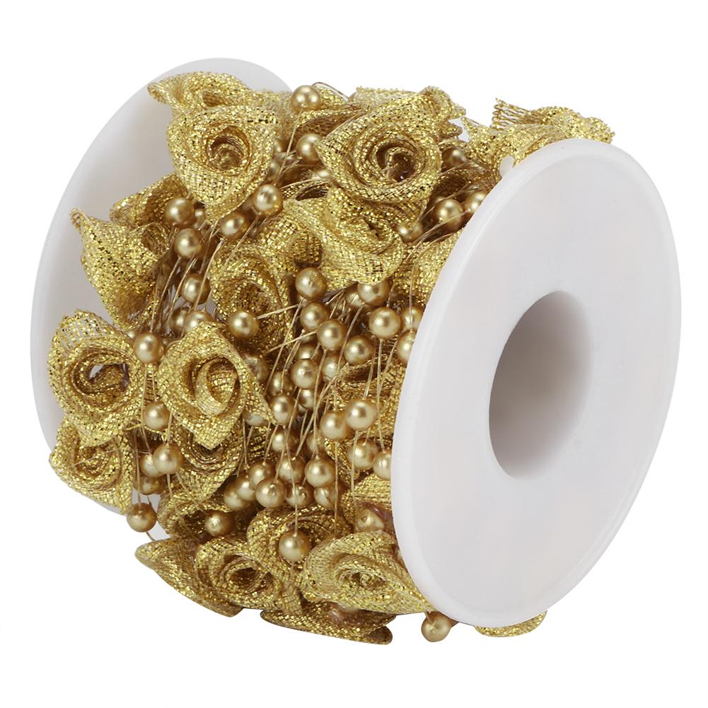 10 м нити из искусственного жемчуга, цепочки, лента, роза, цветок, нить, бисерная леска, аксессуары для одежды, материал для DIY, головной убор