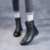 2025 Women's British Style Leather Ankle Boots - Autumn/Winter Collection, Plus Velvet Warmth, Versatile & Slimming Design