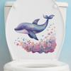 Whale Flower Leaf Butterfly Toilet Post Bathroom Home Beautification Wall Stickers Self-adhesive