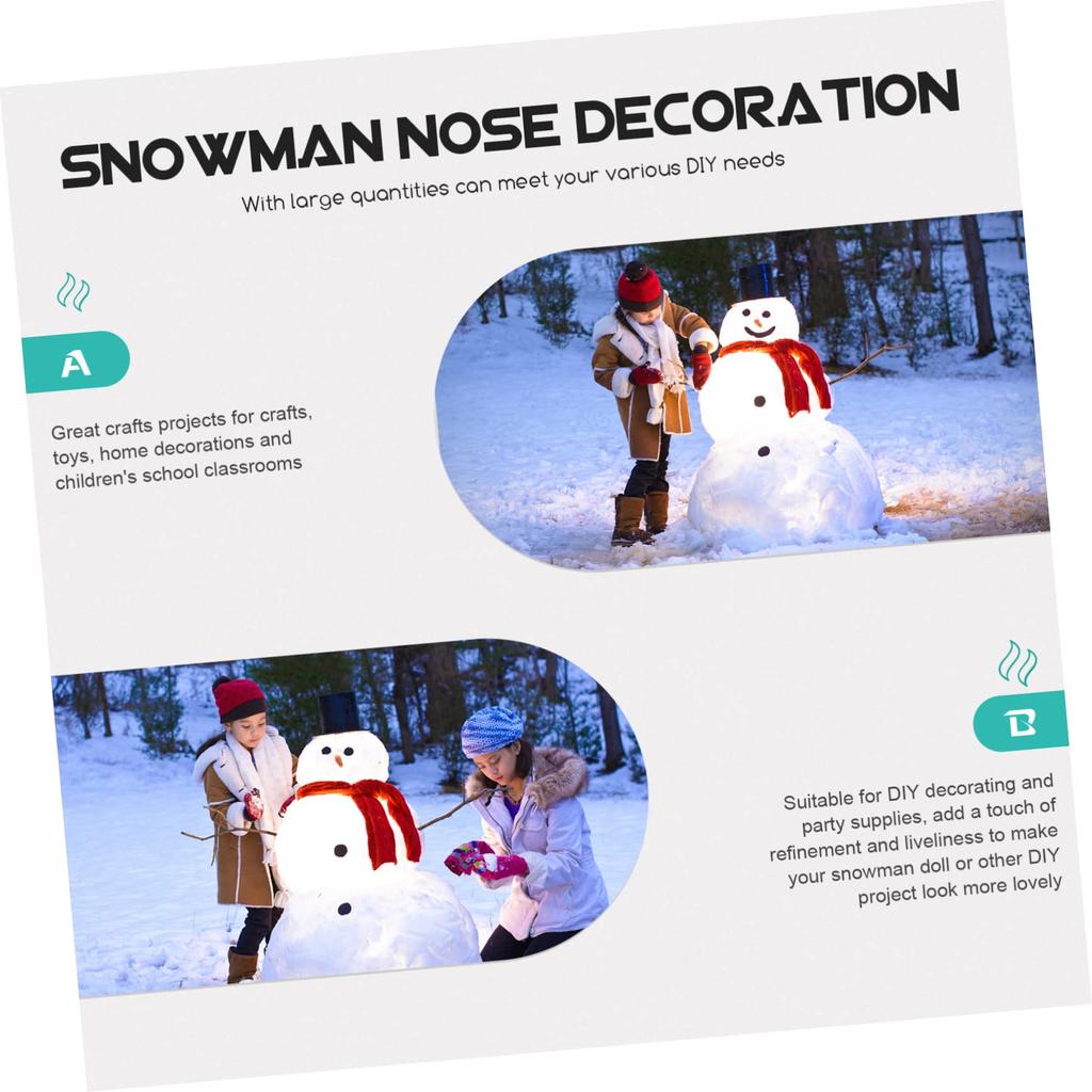 NUOLUX 50pcs Snowman Toy Accessories, Christmas DIY Ornaments, Decorative Noses, Snowman Noses, Santa Claus Noses, Craft Toys, Christmas Noses, DIY
