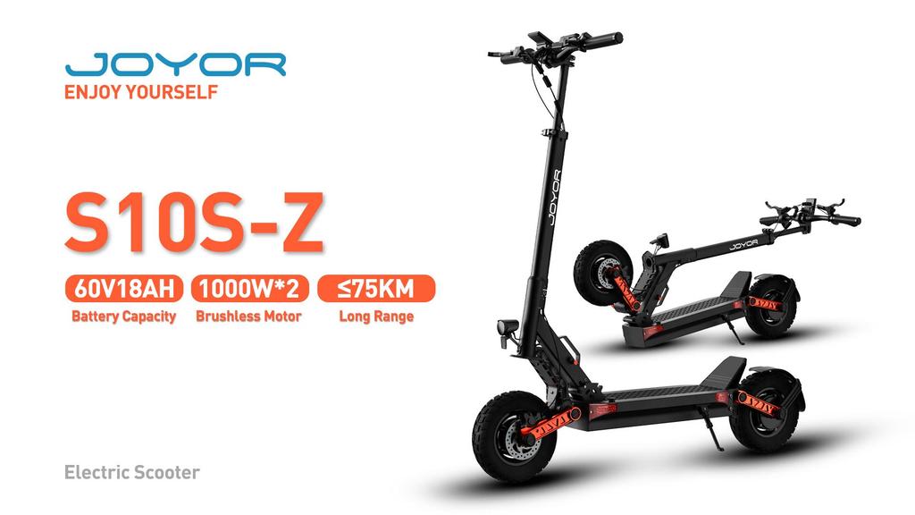 JOYOR S10-S-Z 2000W Dual Motor Electric Scooter, 60V 18Ah, 85km Range, 10" Off-Road Tires, Hydraulic Brakes, Foldable
