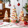 Пряничный домик, фигурка елки, светящийся, из смолы, в форме елки, пряничный домик со светодиодной подсветкой для декора дома и вечеринок в помещении