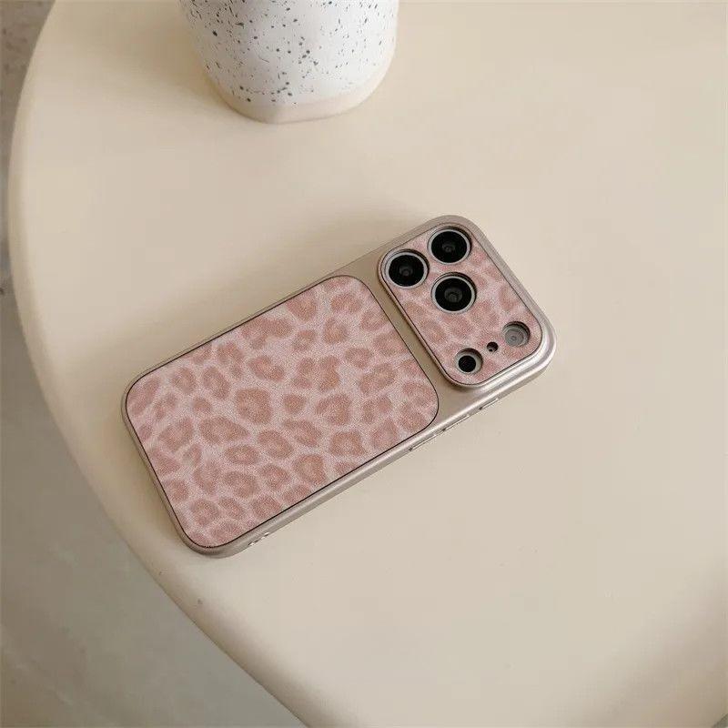 Розовый леопардовый чехол для телефона Apple iPhone 17 ProMax - Жесткий пластик, ударопрочный, стильный, премиальный, полное покрытие для iPhone 17/16/15/14/13/12/11/Plus/Pro