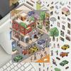 Мультяшная Большая Версия Наклеек для Ландшафтного Дизайна Маленького Города для 3D Миниатюрного Мира на Выходные, Распаковка, DIY Сцена, Аккаунт