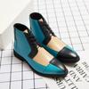 Leather Men's Shoes Lace Up Chelsea Boots Luxury S Casual Business Shoes High-top Pointed-toe Men's Boots Big Szie 48