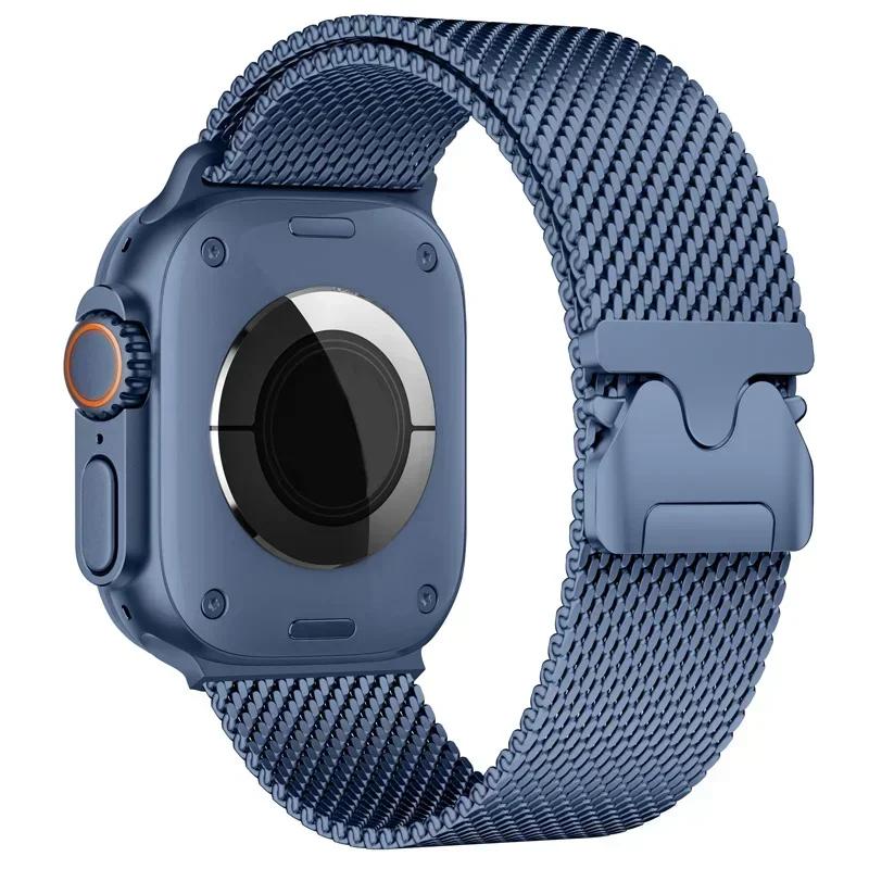 Металлический ремешок Milanese Loop для Apple Watch Band 49 46 45 44 42 мм Стальной браслет для IWatch Series Ultra 10 9 8 7 6 5 4