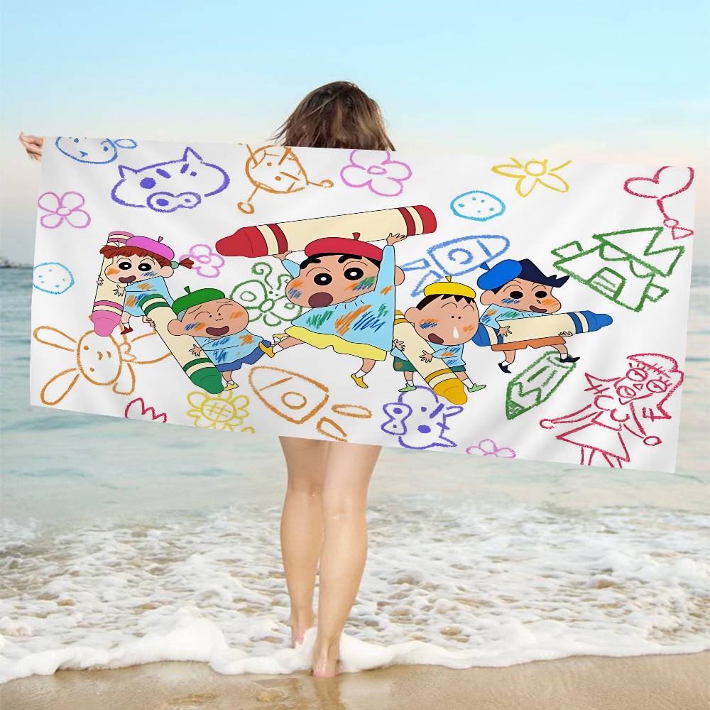 Аниме C-Crayon S-Shin-chan Пляжное полотенце из микрофибры Впитывающее Быстросохнущее Мягкое для йоги, плавания, отдыха, альпинизма