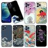 Japanese Wave Anime Dragon Phone Case For Apple iPhone 12 13 Mini 11 Pro Max XR X XS MAX 8 7 6S 6 Plus SE 5S 5 2020 Black Cover