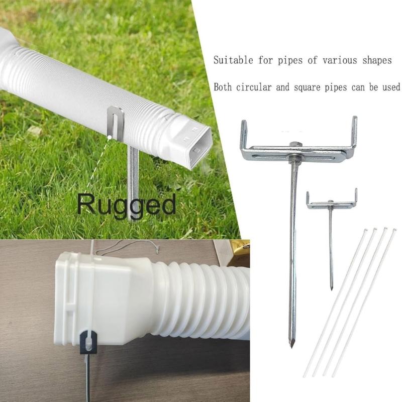 2Pcs Adjustable Gutter Extension Bracket Outdoor Rain Gutter Stake Extension Support RustProof Anchors For Pipe Support