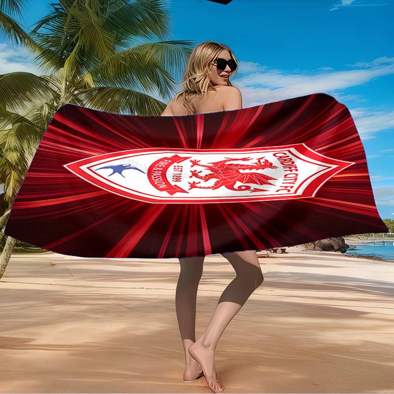 Football Club Cardiff Beach Towel Microfiber Beach Towel, Lightweight and Quick-Dry, for Summer Travel, Swimming Pool Fan Birthday Gift