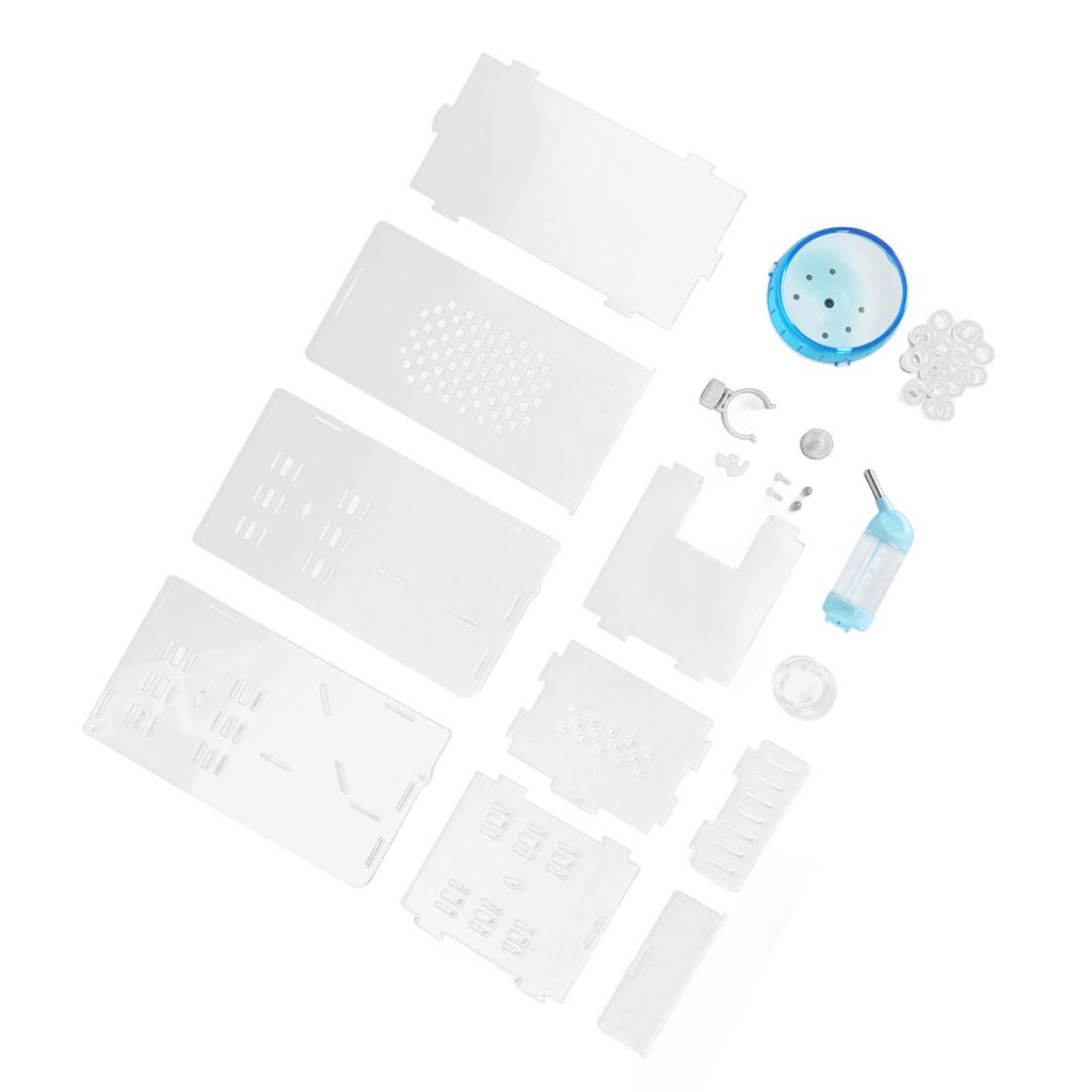 Прозрачная клетка для хомяка из акрила с бесшумным колесом для упражнений, клетка для маленьких животных для хомяка