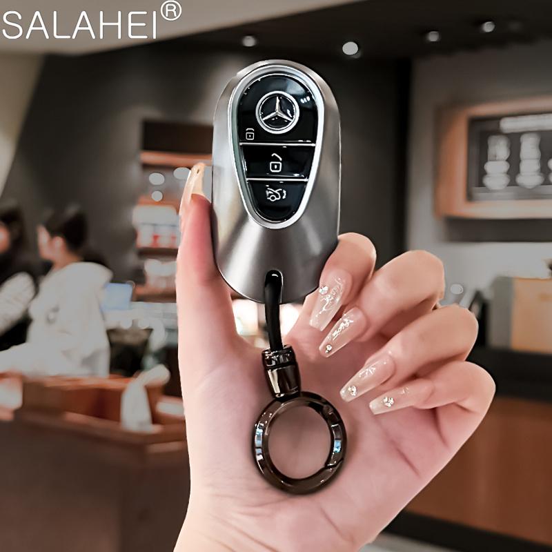 JVC4 Car Key Fob Cover TPU Protect Shell For Mercedes Benz C E S Class GLC ML EQA EQB EQE EQS W204 W212 W221 W206 W223 X254 Keychain