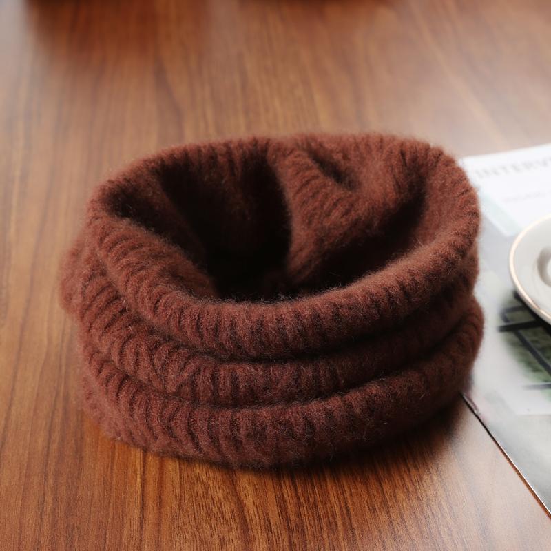 Women 100%Wool Ring Scarf Turtleneck False Collar One Loop Neckerchief Knitted Elastic Warm Soft Pattern Fashion Woolen Scarves