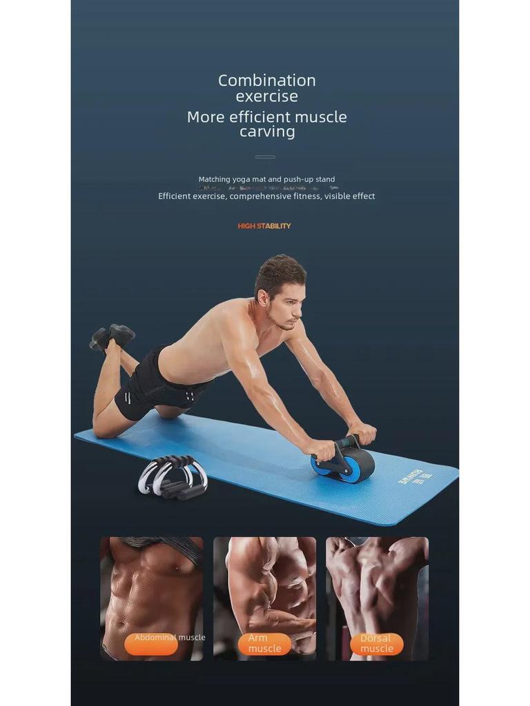 Автоматический отскок двойного брюшного колеса для фитнеса мужчин и женщин