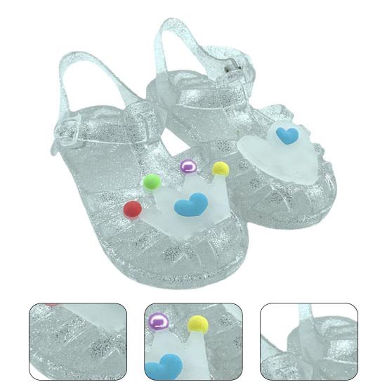 1 пара ультралегких сандалий для девочек. Привлекательные модные сандалии для маленьких девочек с декором в виде короны.