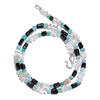 Natural Aventurine Black Onyx Crystal Gemstone Smooth Beads Necklace 17" UB-4430 UB-4430