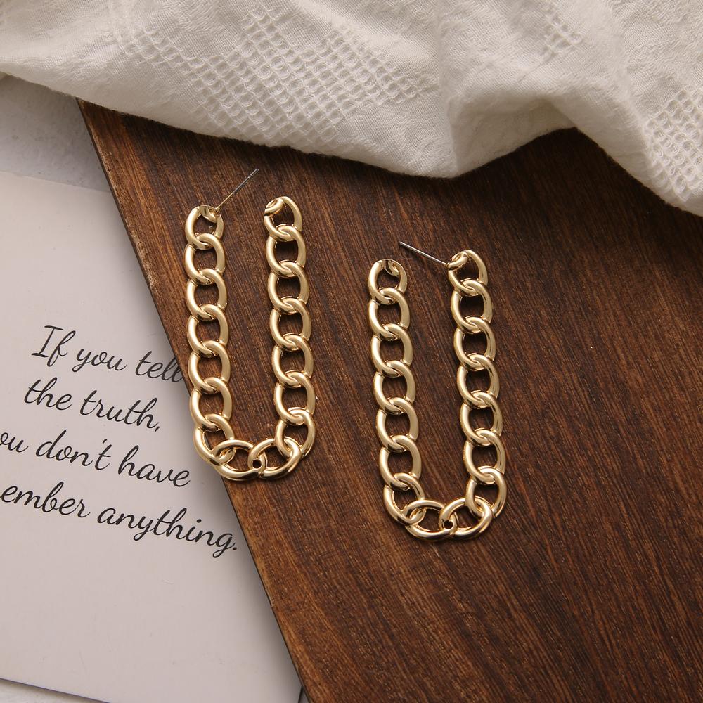 Простые креативные ретро преувеличенные полые круглые серьги-цепочки, женские индивидуальные геометрические серьги для девочек