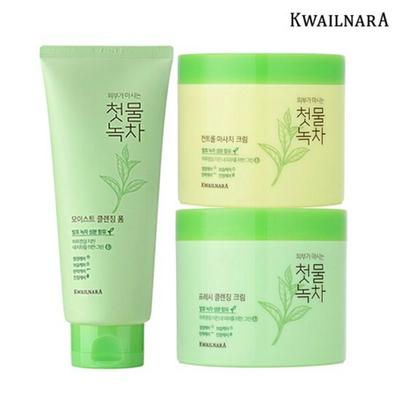 Kwailnara First Water Green Tea 1+1 Очищающий крем Массажный крем Очищающая пена, очищающий крем 300 млx2