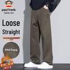Мужские зимние свободные прямые повседневные брюки