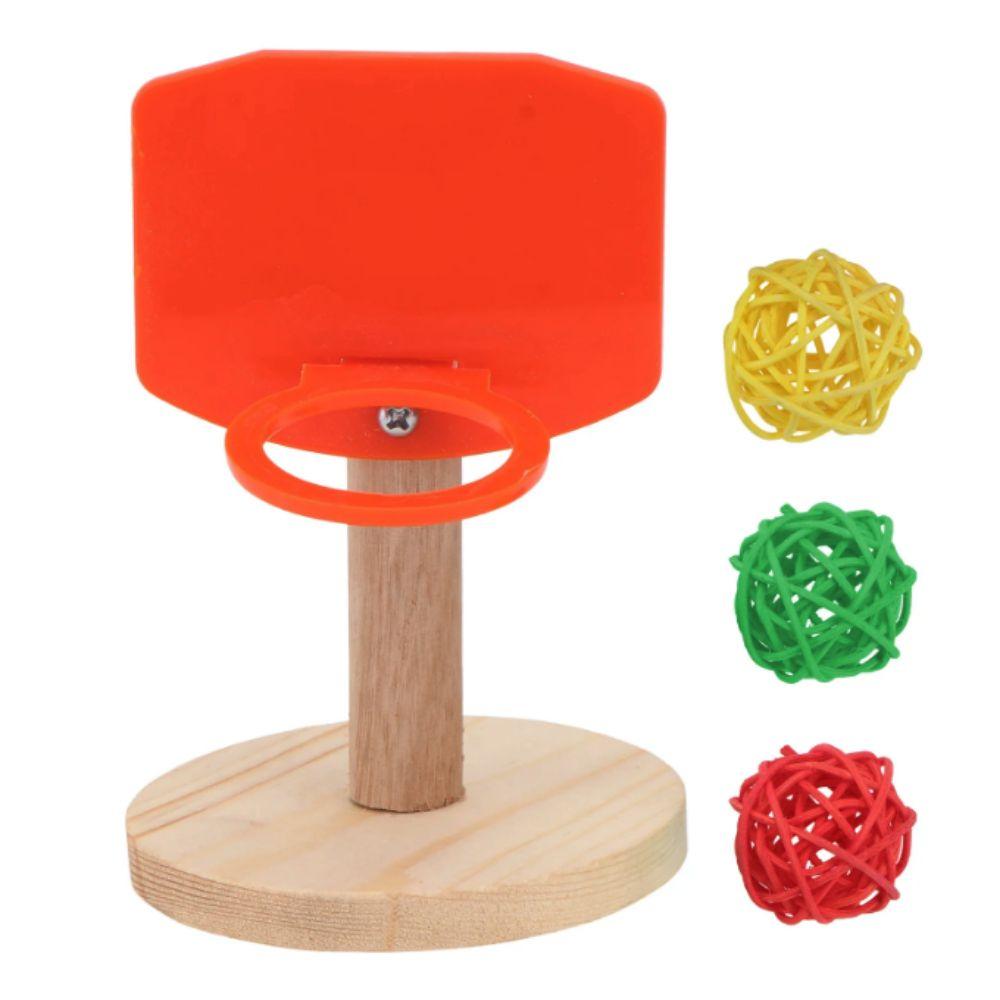 with Chew Ball Bird Toy Basketball Toys Bite Resistant Mini Basketball Hoop Parrot Toys Self Happy