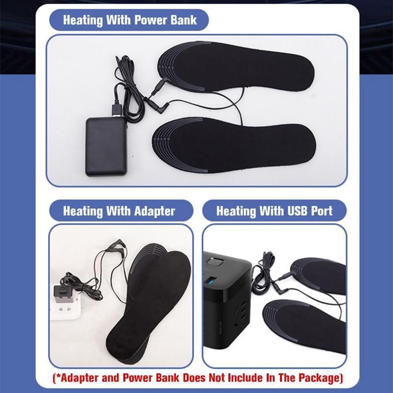 Инновационные стельки для обуви с USB-подогревом, грелки для ног, нагревательные стельки, моющиеся теплые коврики, термостельки унисекс XA231Q