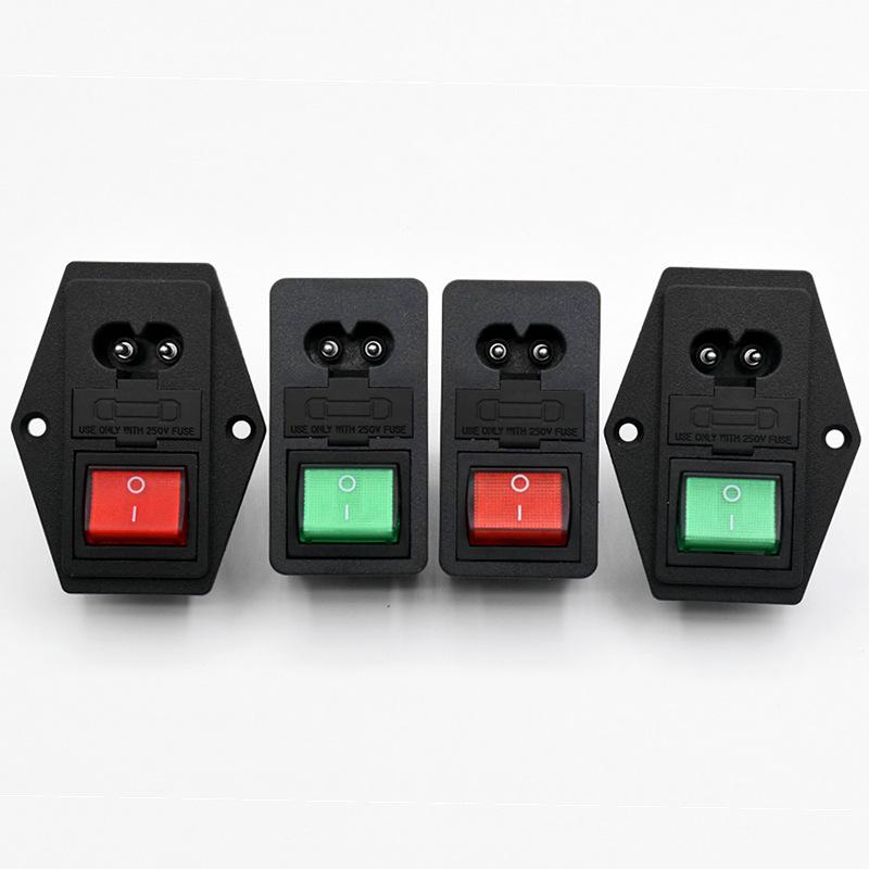 Double Insurance 8-Shape 3-in-1 AC Power Socket with Switch - Fixed Snap-in Design