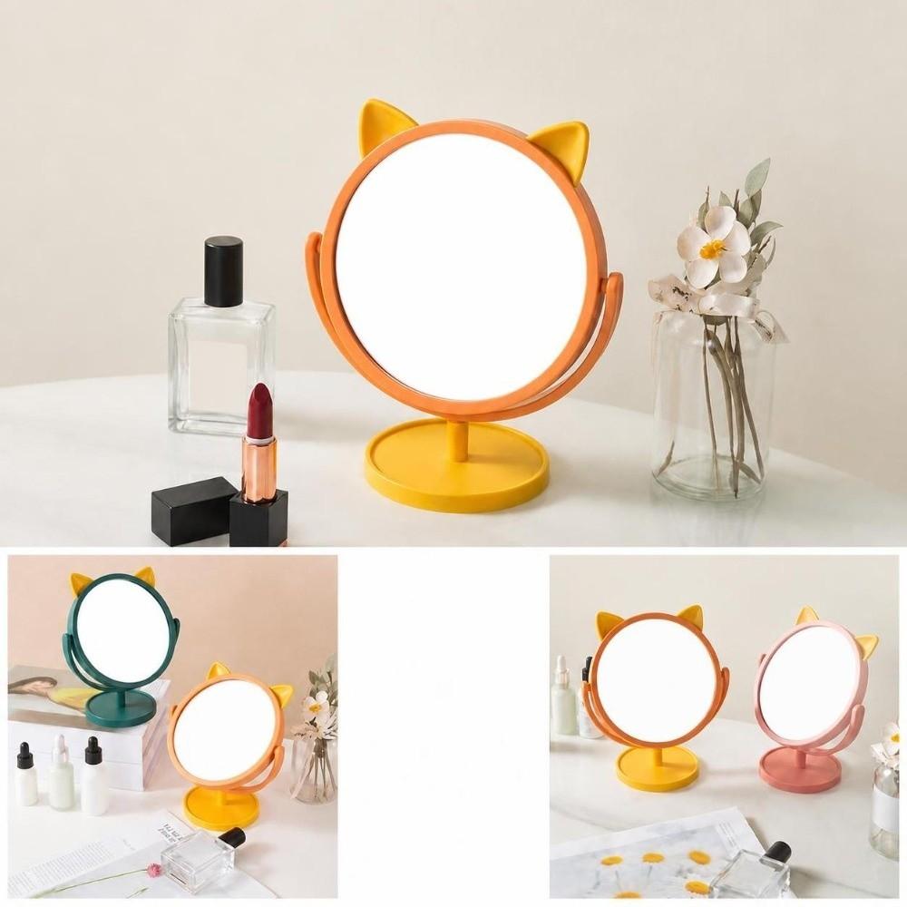 Single-Sided Vanity Makeup Mirror Cat Ear Shape Table Makeup Mirror New Dressing Mirror Bathroom