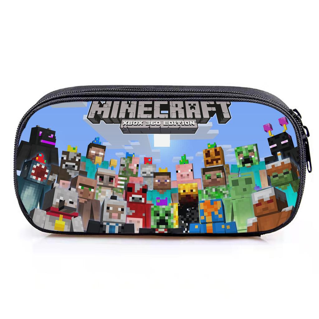 Игровой пенал для студентов Minecraft, пенал для канцелярских принадлежностей, мультяшный пенал, органайзер, пенал-коробка