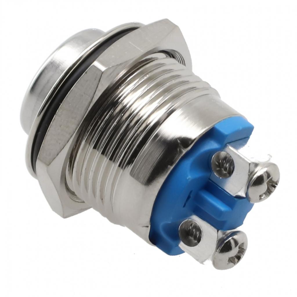 12 В 16 мм металлическая водонепроницаемая кнопка мгновенного действия NO переключатель пуск латунь