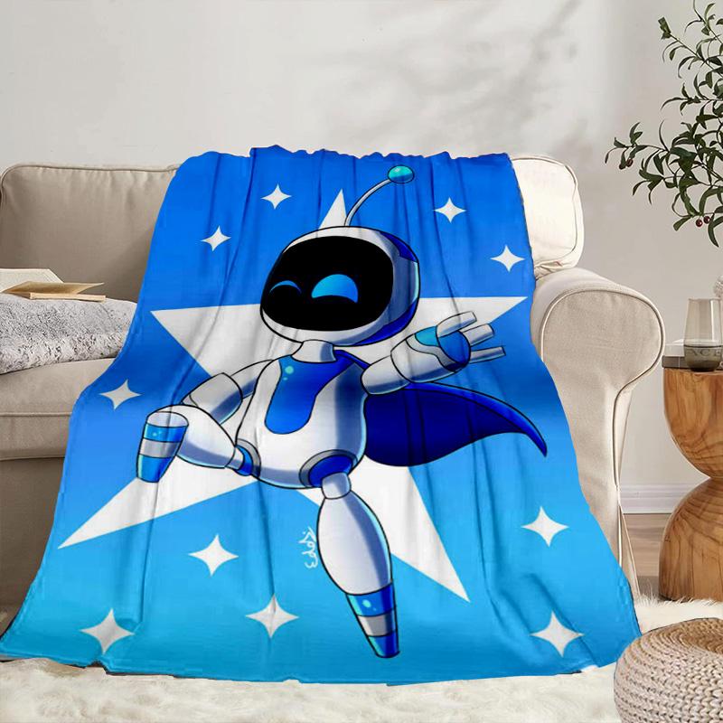 Space Adventure Astro Bot Portable Blanket/Soft Blanket Bedding Blanket Suitable for Travel Camping Living Rooms Offices Sofas Fan Gifts