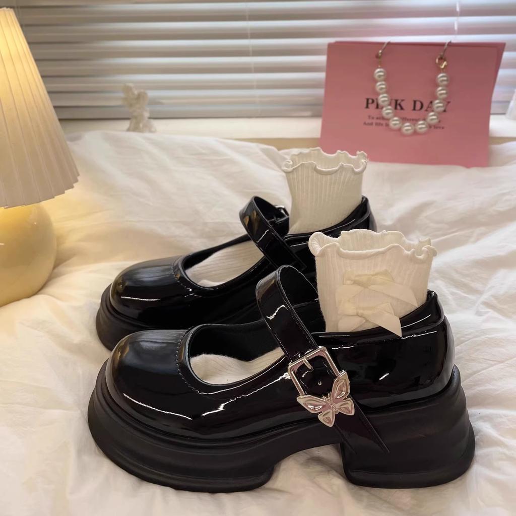 Милые классные маленькие кожаные туфли женские весна и осень ретро толстые туфли Мэри Джейн с неглубоким горлом женские модные женские дышащие туфли