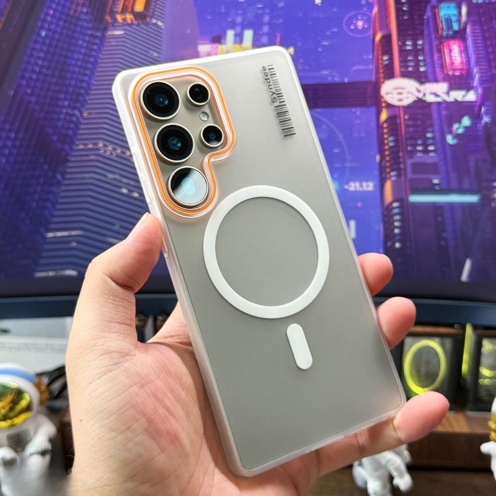 Матовый Магнитный Жесткий ПК Чехол для Samsung Galaxy S2 S26 Ultra S24 S23 Plus S22 Note 20 Двухцветный Контрастный Ультратонкий Чехол