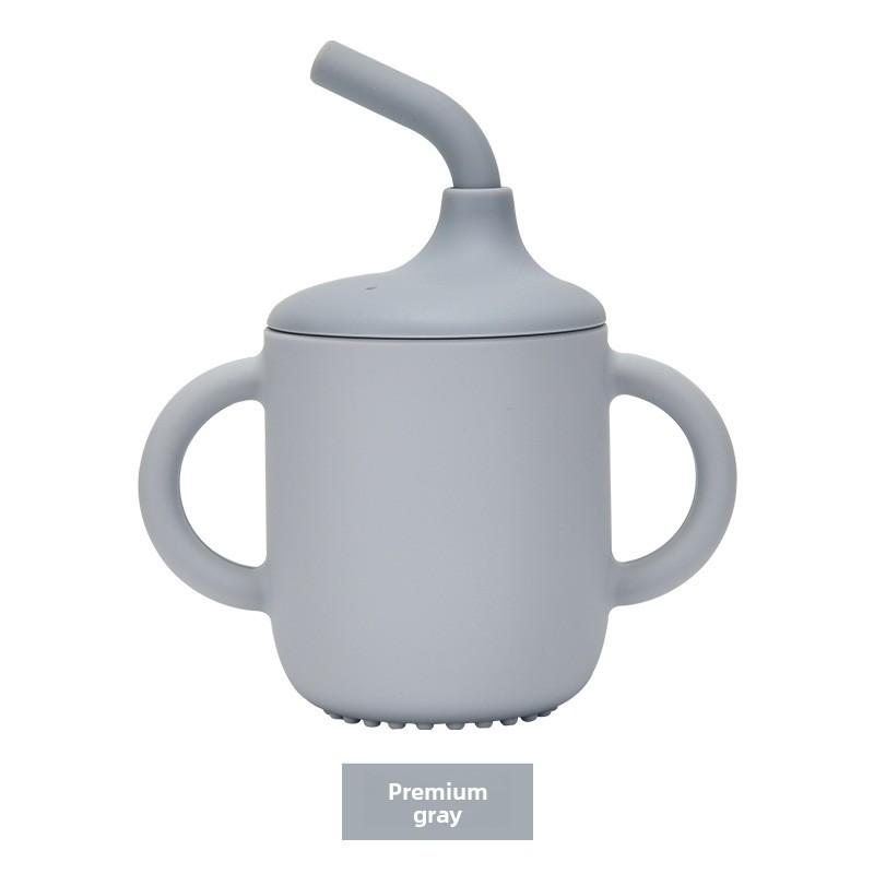 Детская обучающая поилка с крышкой и ручкой, непроливайка, детская кружка-поильник с трубочкой