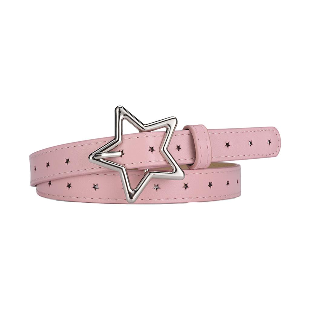 Adjustable Alloy Star Buckle Thin Waist Belt Vintage Style Belt Hot Girls Women Waist Belt for Coat Skirts Jeans