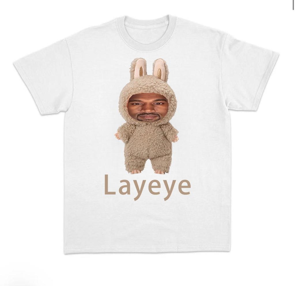 2025 New Spoof Kanye Layeye Tee Creative Short-sleeve Pure Cotton Men's Women's Casual Tee Top Boys Girls Fashion Men's T-shirt
