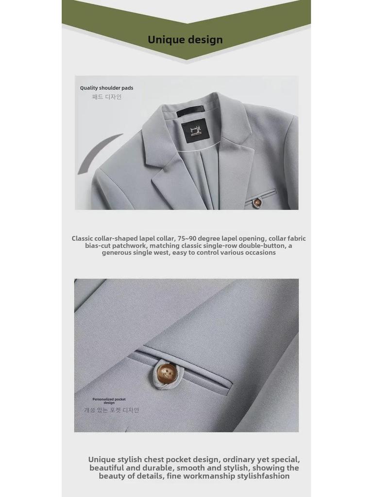 Мужские повседневные костюмы в корейском стиле высшего качества — свободные и зрелые весенне-летние куртки