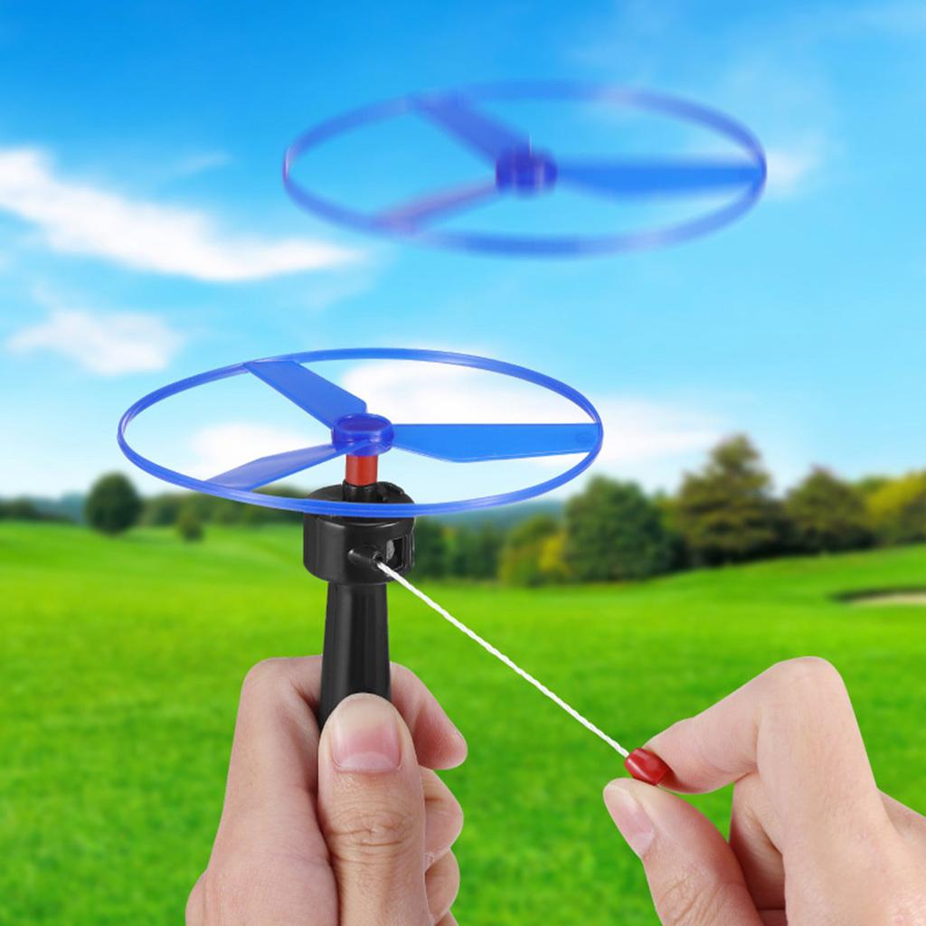 Набор из 6 ярких вращающихся игрушек НЛО с выдвижной пусковой нитью для семейного веселья на открытом воздухе и детских мероприятий