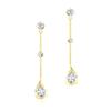 YUIITU Earrings for Women Popular High Quality Zirconia Dangle Earrings 925 Silver Heart Earrings Hypoallergenic 18K Gold Plated Earrings Stylish Long
