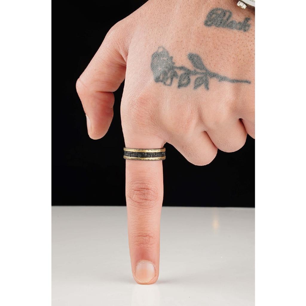 Модель обручального кольца Maze унисекс, двойное цветное регулируемое кольцо