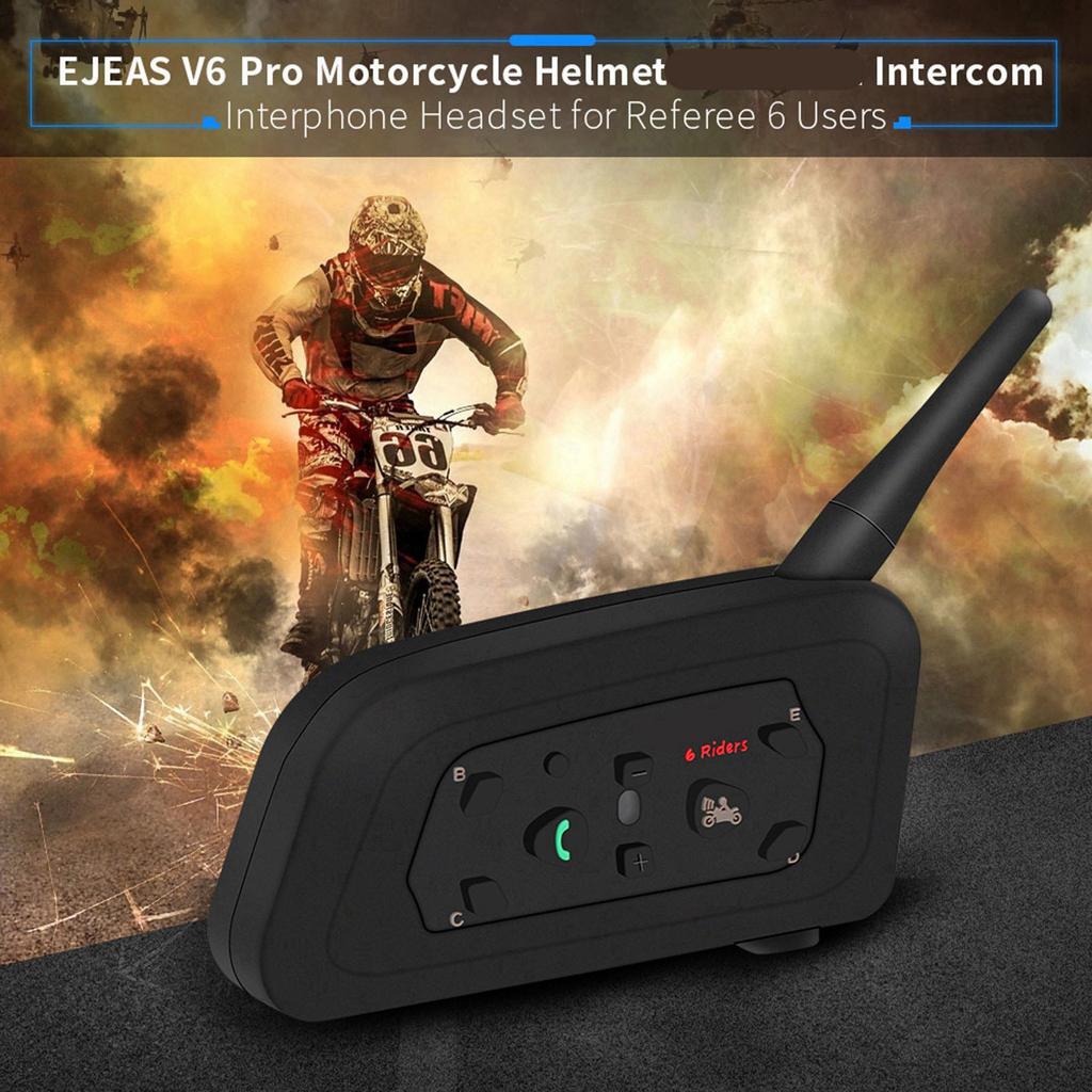 V6 Pro 1200M Motorcycle Helmet Bluetooth Intercom Headset for Referee 6 Users
