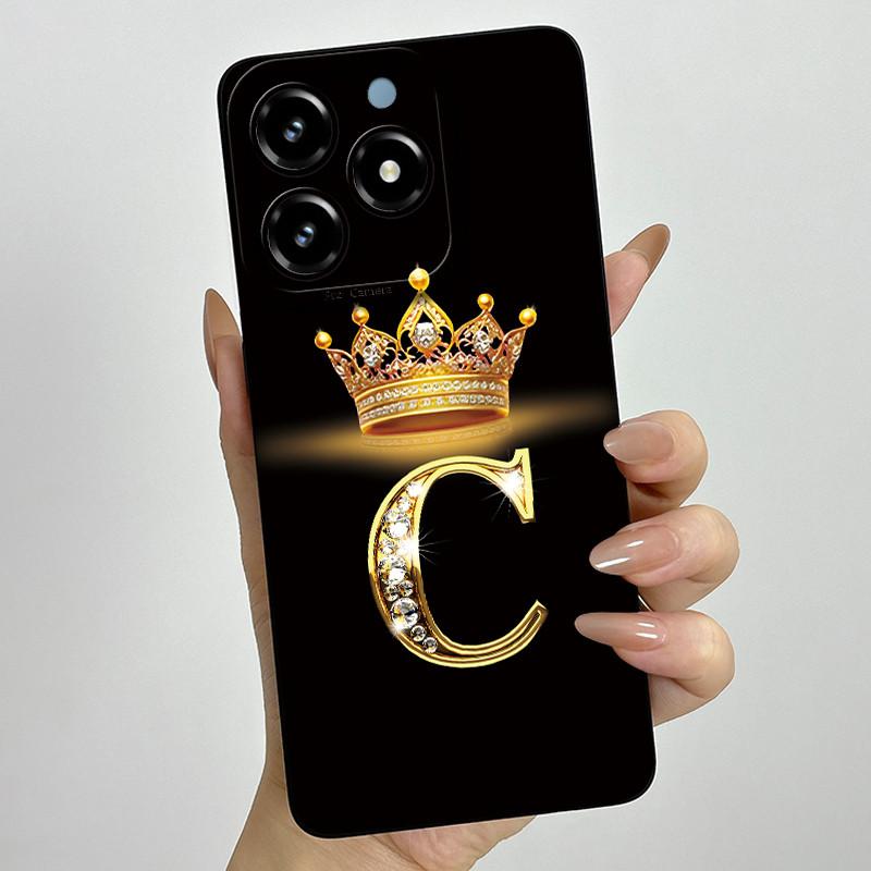 Чехол для телефона с буквами-коронами для OPPO Realme C61 4G 6.74" RMX3939 C 61 C63 Narzo N63 Квадратный корпус Жидкий силикон Мягкий бампер