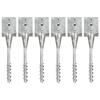 VidaXL Ground Stakes 6 Pcs Silver 12x12x56 Cm Galvanized Steel