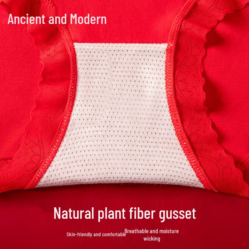 GUJIN Women's Seamless Cotton Mid-Waist Briefs