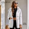 Gasman 2022 женский плащ, ветрозащитная куртка для женщин, повседневные парки средней длины с капюшоном, женская хлопковая одежда 8250