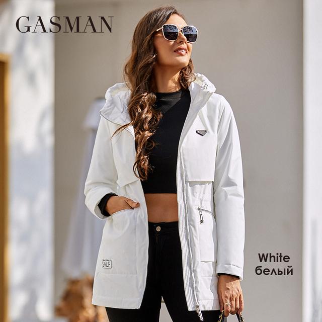 Gasman 2022 женский плащ, ветрозащитная куртка для женщин, повседневные парки средней длины с капюшоном, женская хлопковая одежда 8250