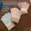 Touch Screen Plush Smiling Face Gloves for Women To Keep Warm In Winter Plus Plush and Cute Five Fingered Students To Protect Against Cold Wind